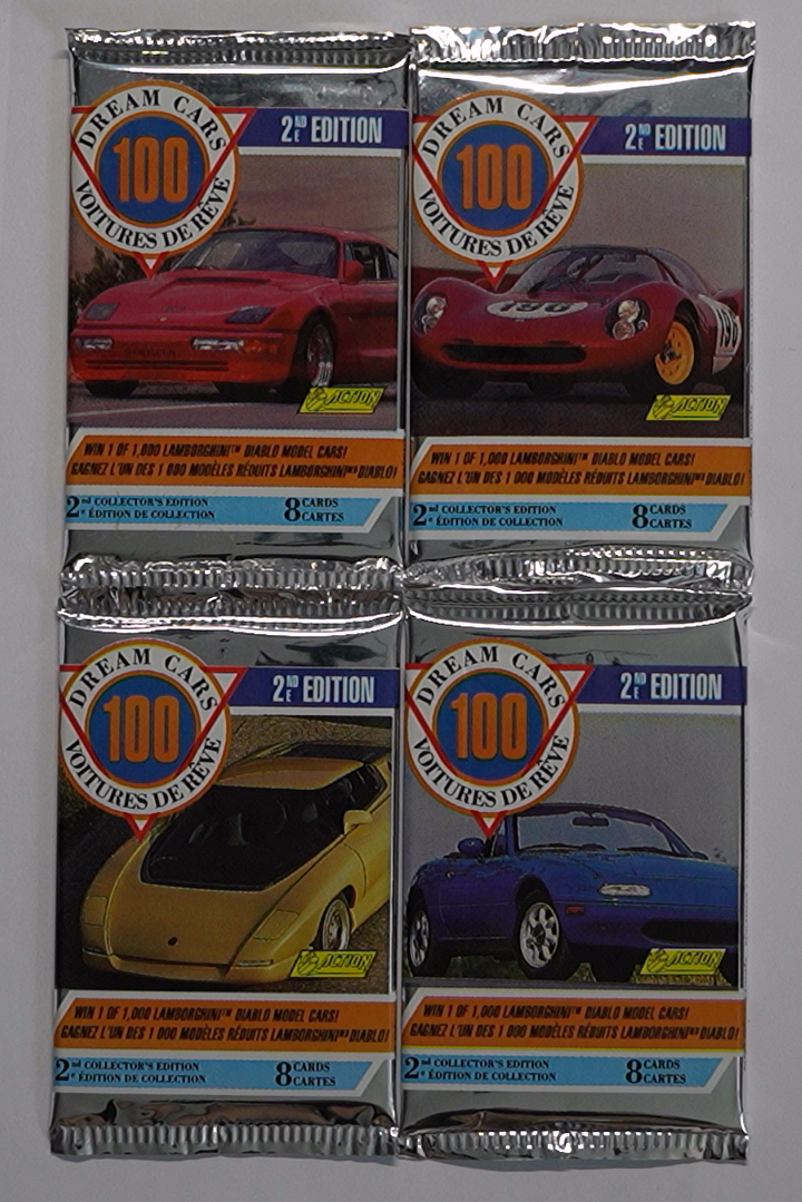 Dream Cars 100 Trading Cards 1992 Booster Pack – 2nd Collector's Edition – Vintage