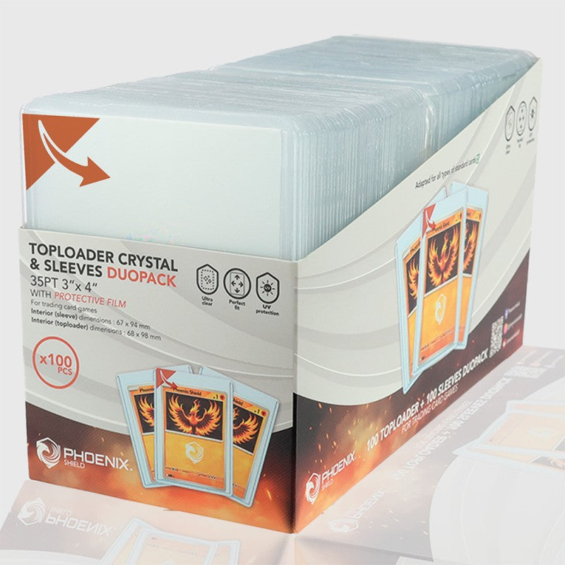 Phoenix Shield Duopack – 100 Toploader + 100 Sleeves 35pt