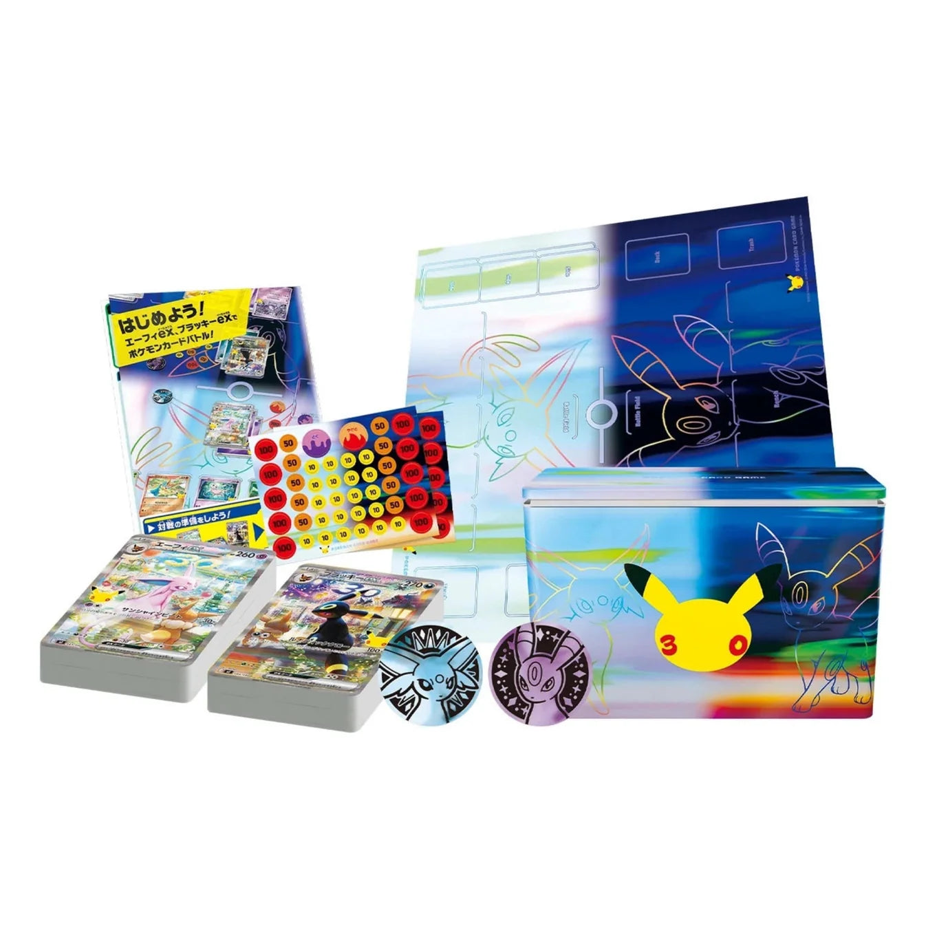 Pokémon MEGA 30th CELEBRATION Premium Deck Set Espeon ex & Umbreon ex – Japanisch – Vorbestellung