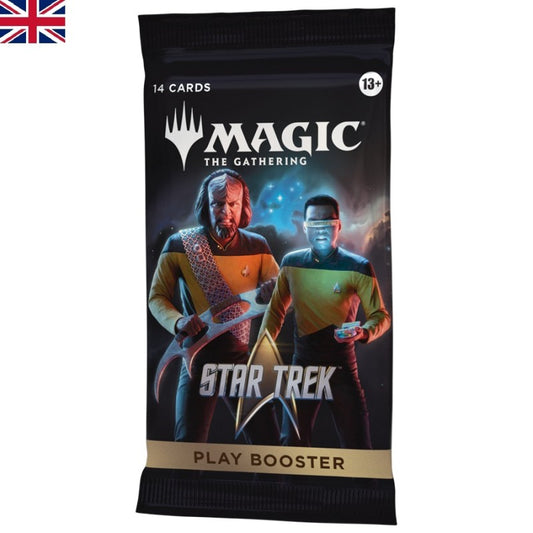 Magic: The Gathering Star Trek – enthaltener Play Booster, Englisch; äussere Blisterhülle nicht abgebildet