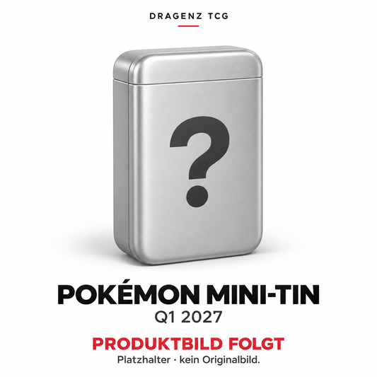 Platzhalter für Pokémon MINI-TIN Q1 2027 – Produktbild folgt, kein Originalbild.