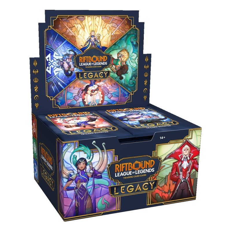 Riftbound League of Legends Legacy Booster Display – Seitenansicht