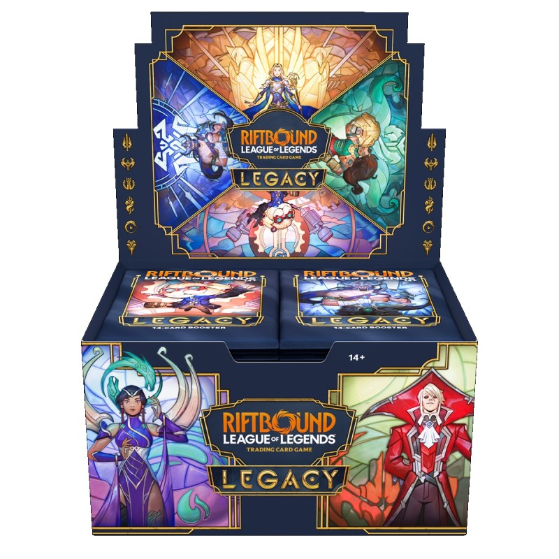 Riftbound League of Legends Legacy Booster Display – Frontansicht